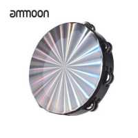 ราคา ammoon กลองตีด้วยมือทามบูรีนไม้สะท้อนแสงขนาด8นิ้ว 10นิ้วพร้อมเครื่องดนตรีเพอร์คัสชั่นชุดกลองสะท้อนแสงสองเสียงเอะอะเสียงโลหะกระทบกัน (18479685109)