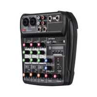 ราคา ammoon AI 4 Compact Mixing Console Digital Audio Mixer 4 Channel BT MP3 USB Input 48V Phantom Power for Music Recording DJ Network Live Broadcast Karaoke (19643869922)