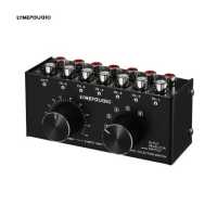 ราคา ammoon LYNEPAUAIO 6 In 2 Out Audio Switcher Two Way Audio Signal Selector Box Splitter Distributor with 3 5mm Audio Input Output Jacks (19644123052)