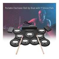 ราคา ammoon USB Roll Up Drum Kit Digital Electronic Drum Set 9 Silicon Drum Pads with Drumsticks Foot Pedals for Beginners Children (19644469270)
