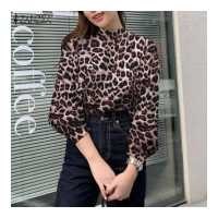 ราคา Esolo ZANZEA Muslimah เสื้อเบลาส์มุสลิมของผู้หญิง เสื้อลำลองลายเสือดาวแขนบันทึกไซส์ใหญ่ 31 (12234953698)