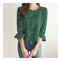 ราคา Esolo ZANZEA Muslimah เสื้อผู้หญิงมุสลิมแฟชั่นแขน3 4เสื้อพิมพ์ลายดอกไม้สำนักงานเสื้อทรงหลวมเสื้อ KRS (14822252282)