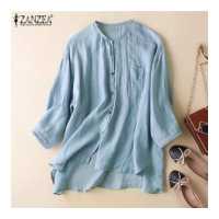 ราคา Esolo ZANZEA Muslimah ผู้หญิงมุสลิม3 4แขนเสื้อ T เสื้อสบายๆหลวมๆเสื้อคอกลมเสื้อ 2 (14343433068)