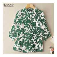 ราคา Esolo ZANZEA Muslimah เสื้อผู้หญิงมุสลิมเสื้อลำลอง3 4แขนเสื้อ Tee พิมพ์เสื้อลำลอง KRS 2 (14054599931)