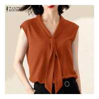 ราคา Esolo ZANZEA Muslimah ผู้หญิงมุสลิมแฟชั่นเสื้อปาร์ตี้กลางคืนเสื้อกั๊ก Camisole สุภาพสตรี Tunics V คอ Top KRS (14258548291)