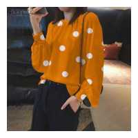 ราคา Esolo ZANZEA Muslimah Clearance ขายผู้หญิงมุสลิมแขนยาว O คอเสื้อ Tee Polka Dots เสื้อสำนักงานสุภาพสตรีเสื้อทำงาน 31 (15635589015)