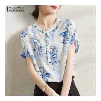 ราคา จัดส่งฟรี Esolo ZANZEA Muslimah ผู้หญิงมุสลิมชายหาดฤดูร้อนเสื้อยืดท็อปส์แขนสั้นฮาวายวันหยุดเสื้อ KRS 10 (15561879560)