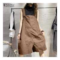 ราคา Esolo ZANZEA ชุดจั๊มสูทแขนกุดกระเป๋าด้านหน้ากางเกงขาสั้น Playsuits แฟชั่นสำหรับผู้หญิงสไตล์เกาหลี KRS 8 (19268633412)