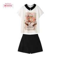 ราคา IMIXCITY 2ชิ้น เซ็ตผู้หญิงชุดชีฟองแขนค้างคาวปีกเสื้อกางเกงขาสั้นฤดูร้อนสูทแบบสองชิ้น (16498194117)