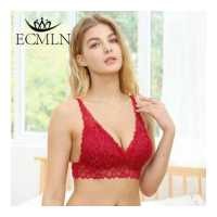 ราคา ECMLN ลูกไม้ชุดชั้นในชุดชั้นในไร้สายยกทรงสำหรับผู้หญิงเบาะ Push Up B Ralette หญิงบราเซียฤดูร้อนนุ่มเปลือยแฟชั่นชุดชั้นใน (3177992936)