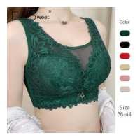 ราคา FallSweet Wireless Bra for Women Sexy Lace Brassiere Full Cup B C D Push Up Underwear Plus Size Lingerie 36 44 (10786354024)