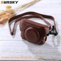 ราคา กระเป๋าเคสกล้องหนัง PU สไตล์ย้อนยุค พร้อมสายสำหรับ Sony RX100 M3 M4 M5 (220289436)