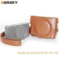 ราคา กระเป๋าเคสกล้องหนัง PU สไตล์ย้อนยุค พร้อมสายสำหรับ Sony RX100 M3 M4 M5 (13526219005)