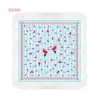 ราคา iCONiC Bluetuff Scarf 1419 ผ้าคลุมไหล่ สีฟ้า ผ้าไหมพิมพ์ลาย แต่งขอบ ขนาด 100 x 100 cm บรรจุกล่องสวยหรู (3545014511)