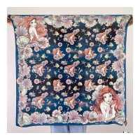 ราคา Kiss Me Doll ผ้าพันคอ ผ้าคลุมไหล่ Ariel ลาย Ocean ขนาด100x100 cm (19159047235)