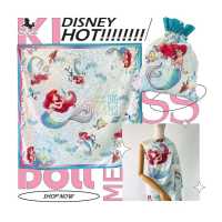 ราคา Kiss Me Doll ผ้าพันคอ ผ้าคลุมไหล่ Disney Ariel ลาย Ariel s big dream ขนาด 100x100 cm (18860075407)