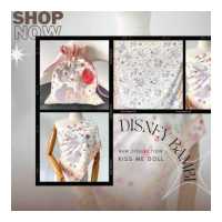 ราคา Kiss Me Doll ผ้าพันคอ ผ้าคลุมไหล่ Disney Bambi ลาย Thumper Floral ขนาด 100x100 cm (16412529279)