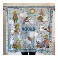 ราคา Kiss Me Doll ผ้าพันคอ ผ้าคลุมไหล่ Moomin ลาย Camping ขนาด100x100 cm (17470179547)