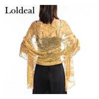 ราคา Loldeal ใหม่ของผู้หญิงผ้าคลุมไหล่เลื่อมชุดแต่งงานชุดราตรี Cheongsam ผ้าคลุมไหล่เจ้าสาวเพื่อนเจ้าสาวผ้าพันคอ (15368125472)