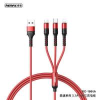 ราคา สายชาร์จ remax 3in1 rc186th สำหรับ ip Micro Typec usb 3 1A รับประกัน 1 ปี 188 สายเคเบิลข้อมูลแบบถัก แข็งแรงทนทาน rc c007 rc131 (19137379052)