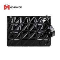ราคา MOJOYCE ผู้หญิง PU หนัง Lattice ซองกระเป๋าสีทึบซิปหรูหรากระเป๋าคลัทช์ (15619388006)