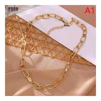 ราคา PDBH Fashion Store Flash Sale Fashion Big Retro Necklace For Women Twist Gold Color Chunky Thick Lock (16870678401)