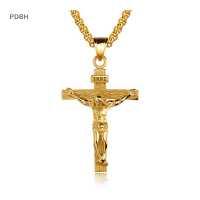 ราคา PDBH Fashion Store สร้อยคอลูกปัดจี้ไม้กางเขนสำหรับผู้ชาย จี้เงินพระเยชูเหล็กสแตนเลสไม้กางเขน (19477040101)