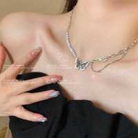 ราคา สร้อยคอสีชมพูพร้อมจี้รูปผีเสื้อ Y2K สร้อยคอหินพระจันทร์รูปหัวใจและเครื่องประดับอัญมณีสำหรับผู้หญิง (18819719520)