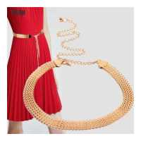 ราคา PDBH Fashion Store Flash Sale Fashion Wave Metal Waist Chain Belt Gold Buckle Body Chain Dress Belt (16329193952)