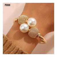 ราคา PDBH Fashion Store กำไลข้อมือไข่มุกกำไลสีทอง กำไลทันสมัยผู้หญิงสามารถปรับขนาดได้ (17549170845)