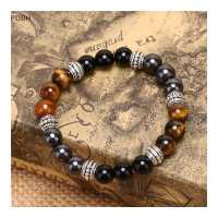 ราคา PDBH สร้อยข้อมือลูกปัดหินธรรมชาติสำหรับผู้หญิง กำไลข้อมือลูกปัดหินออกไซด์วิเศษตาเสือขายดี (19213790931)
