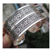 ราคา PDBH แฟชั่น Store กำไลข้อมือแบบทิเบตเงินรูปสลักขนาดทิเบต (10523022037)