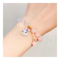 ราคา สร้อยข้อมือ กำไลแขนคริสตัล V4 กำไล1 เส้น 2สี จี้การ์ตูนน่ารักๆ สายยืดตามข้อมือ พร้อมส่งจากไทย (16903384294)