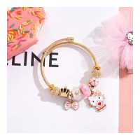 ราคา XiaoboACC สร้อยข้อมือสแตนเลสสีทองรูปโบว์น่ารักการ์ตูนแมวคิตตี้แฟชั่นสำหรับผู้หญิงเครื่องประดับสร้อยข้อมือลูกปัดที่มีเสน่ห์ (19514984667)
