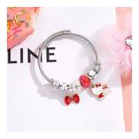ราคา XiaoboACC กำไลข้อมือสแตนเลสสีเงินรูปตัวการ์ตูนแมวเครื่องประดับกำไลข้อมือลูกปัดสวยงามแฟชั่นสำหรับผู้หญิง (19515011611)