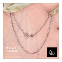 ราคา สร้อยคอทองคำแท้ อิตาลี 18K ลายGucci สีwhite gold ตอกโค้ด 750 ฟรี กล่องของขวัญสุดหรู DK Diamond Shop (12078791495)