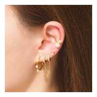 ราคา Absolute siam Double Crystal with Chain Huggie Hoop Earrings Shependence (12345869972)