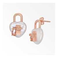 ราคา A CEMI Heart Lock Pearl Earring ต่างหูมุกแท้ ต่างหูเงินแท้ ชุบทอง 18K โรสโกลว์ (9554627194)