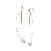 ราคา A CEMI Pleasure Pearl Earring มุกแท้ ต่างหูมุกแท้ ต่างหูเงินแท้ ชุบทอง 18K โรสโกลว์ (3957832251)