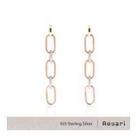 ราคา Aevari Copper Chain Earrings Sterling Silver 925 and Rose Gold Plated (11326551126)
