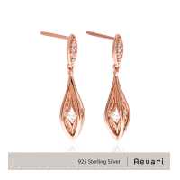 ราคา Aevari Lanna Lantern Rose Gold Earrings Sterling Silver 925 with White CZ (4961756425)