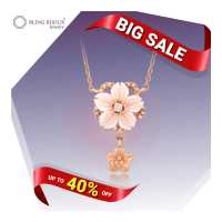 ราคา Bling Bijoux สร้อยคอ สร้อยเงินแท้ Rosegold จี้ ไข่มุก ดอกไม้ แกะสลัก (9396016165)