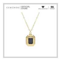 ราคา Gemondo สร้อยพร้อมจี้ล็อกเก็ตเงินแท้ 925 ชุบทอง 18K ประดับนิลดำ Black Onyx ดีไซน์ทรงเรขาคณิตแปดเหลี่ยม สร้อย จี้ (17825996105)