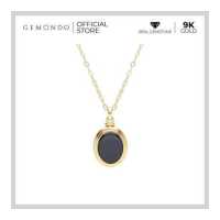 ราคา Gemondo สร้อยพร้อมจี้ล็อกเก็ตเงินแท้ 925 ชุบทอง 18K ประดับนิลดำ Black Onyx ดีไซน์ทรงวงรี สร้อย จี (17843727546)