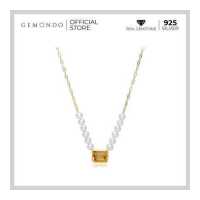 ราคา Gemondo สร้อยคอเงินแท้ 925 ชุบทอง 18K ประดับซิทริน Citrine และไข่มุก Pearl สร้อยคอพลอย พลอยแท้ พลอยเหลือง (10927733550)