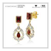 ราคา Gemondo ต่างหูระย้าเงินแท้ 925 ชุบทอง 18K โดดเด่นด้วยโกเมน Garnet และโทแพซ White Topaz ต่างหูพลอย ต่างหูใส่ออกงาน (11506850317)