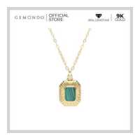 ราคา Gemondo สร้อยพร้อมจี้ล็อกเก็ตเงินแท้ 925 ชุบทอง 18K ประดับมาลาไคต์ Malachite ดีไซน์ทรงเรขาคณิตแปดเหลี่ยม สร้อย จี้ (17825898544)