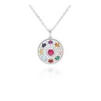 ราคา Gemondo สร้อยพร้อมจี้ นพเก้า ตัวเรือนเงินแท้ 92 5 ประดับอัญมณีนพรัตน์สิริมงคล 9 ชนิด จากธรรมชาติ (11651326515)