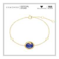 ราคา Gemondo สร้อยข้อมือเงินแท้ 925 Srerling Silver ประดับลาพิสลาซูลี Lapis Lazuli ทรงวงรีดีไซน์ลวดลายงู สร้อยข้อมือเงิน สร้อยเงินแท้ สร้อยข้อมือเงินแท้ (18282721507)