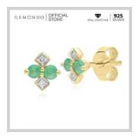ราคา Gemondo ต่างหูทองคำ 9K ประดับมรกต Emerald และเพชร Diamond ดีไซน์ทรงข้าวหลามตัด (16741904071)